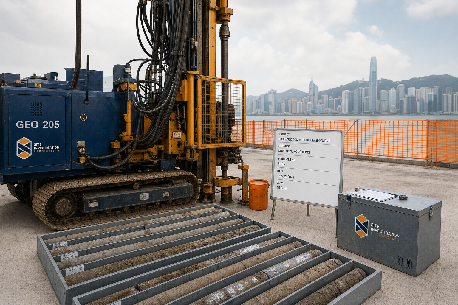 Geotechnical site investigation borehole drilling in Hong Kong